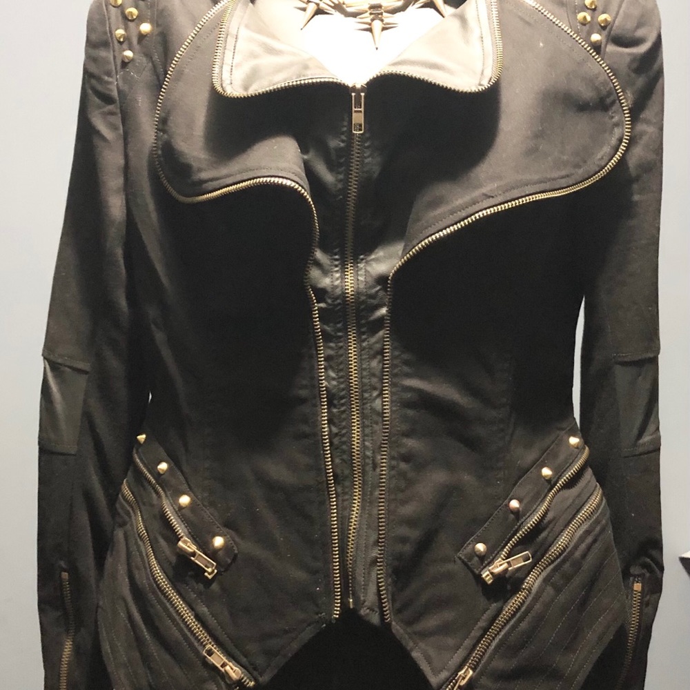 Studded Faux Leather Jacket